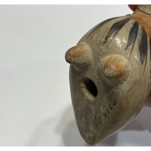 Mexican Pottery Hand Painted Toucan Birds Folk Art Figurine Signed Set 2 Brown - Picture 13 of 14